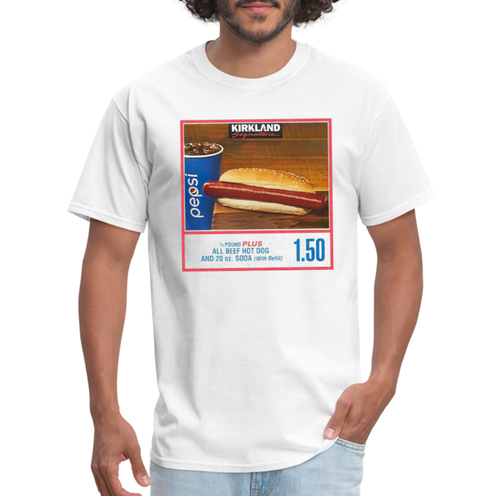 Costco Hot Dog Combo Quote  - Premium T-Shirt (Two Sided) - white