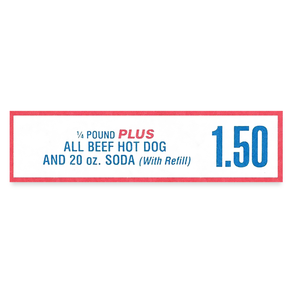 "$1.50 Costco Hot Dog" - Bumper Sticker - white matte