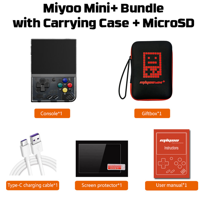 Miyoo Mini Plus - Retro Handheld Game Console + Case - Bundle (32/64/128gb)