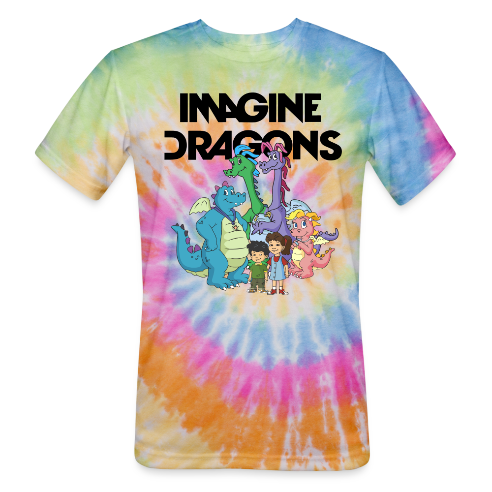 IMAGINE DRAGON TALES - Unisex Tie Dye T-Shirt - rainbow